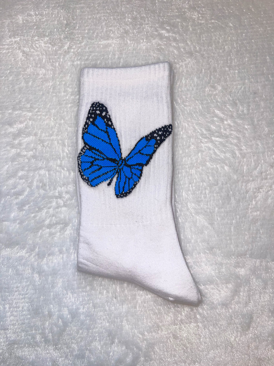 Blue Butterfly Socks